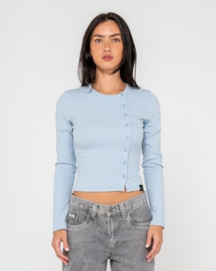 RUSTY USA BUTTON UP LONG SLEEVE TOP