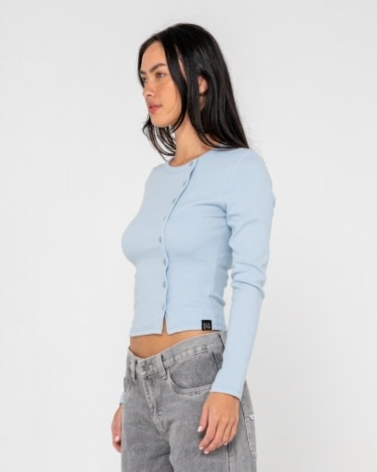 RUSTY USA BUTTON UP LONG SLEEVE TOP