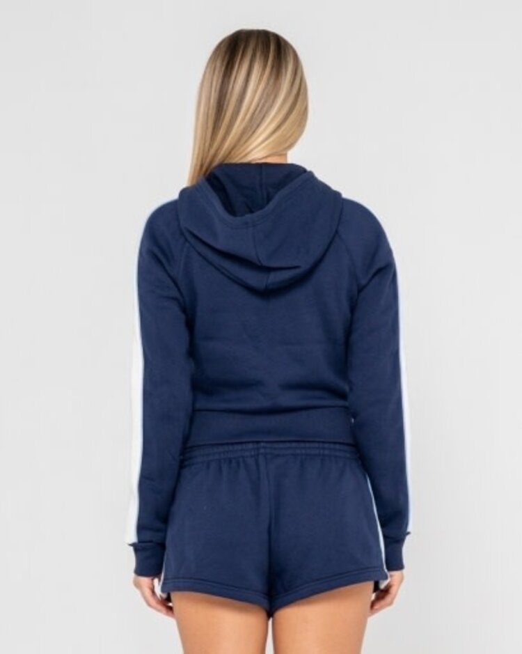 RUSTY USA RETRO LINES ZIP THROUGH HOODED FLEECE