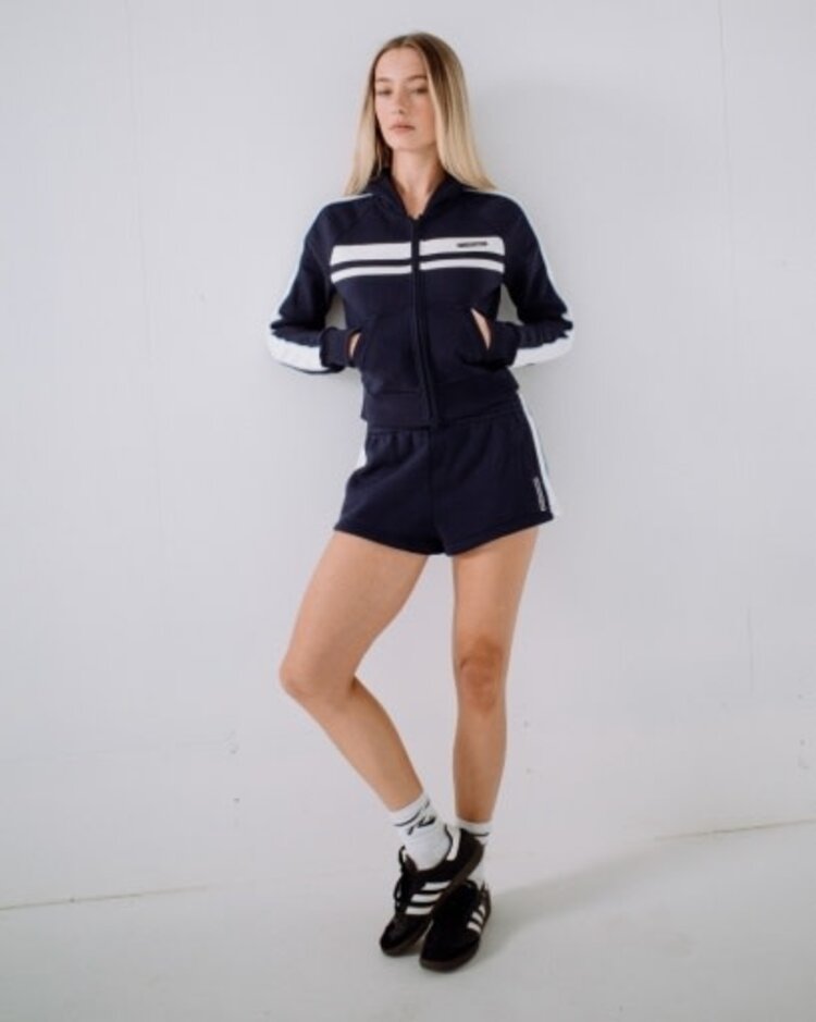 RUSTY USA RETRO LINES ZIP THROUGH HOODED FLEECE