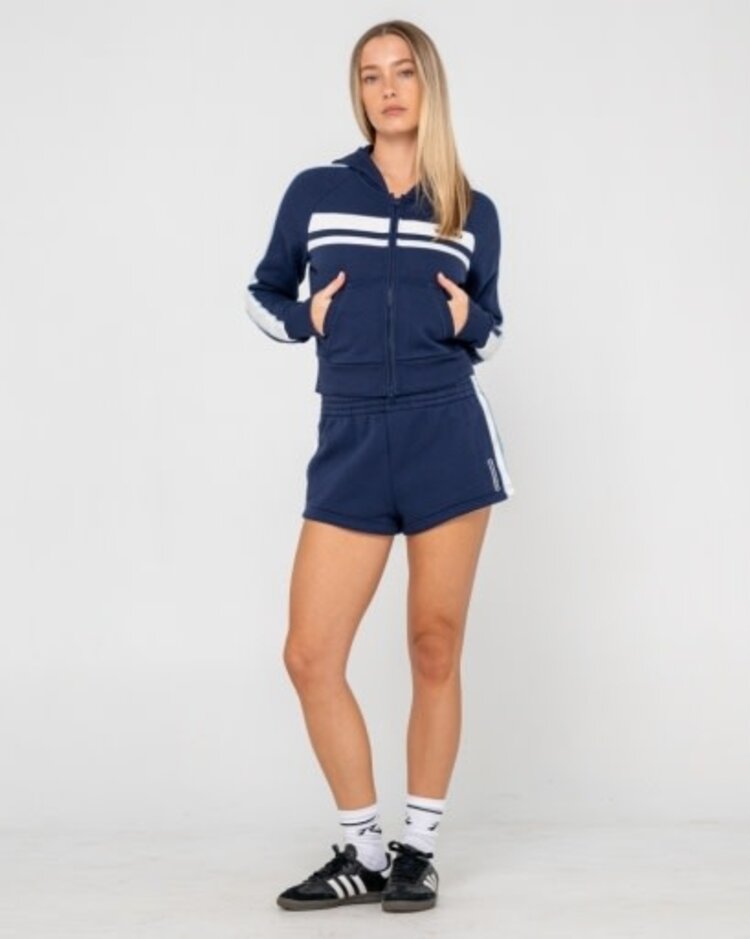 RUSTY USA RETRO LINES ZIP THROUGH HOODED FLEECE