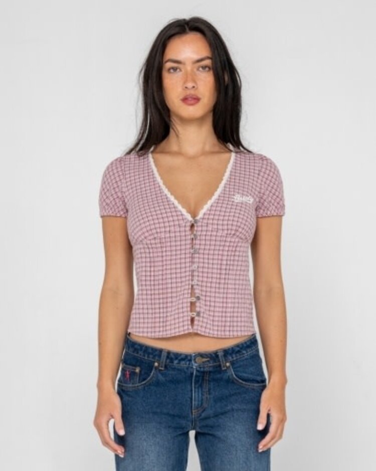RUSTY USA PEGGY SUE BUTTON DOWN BLOUSE