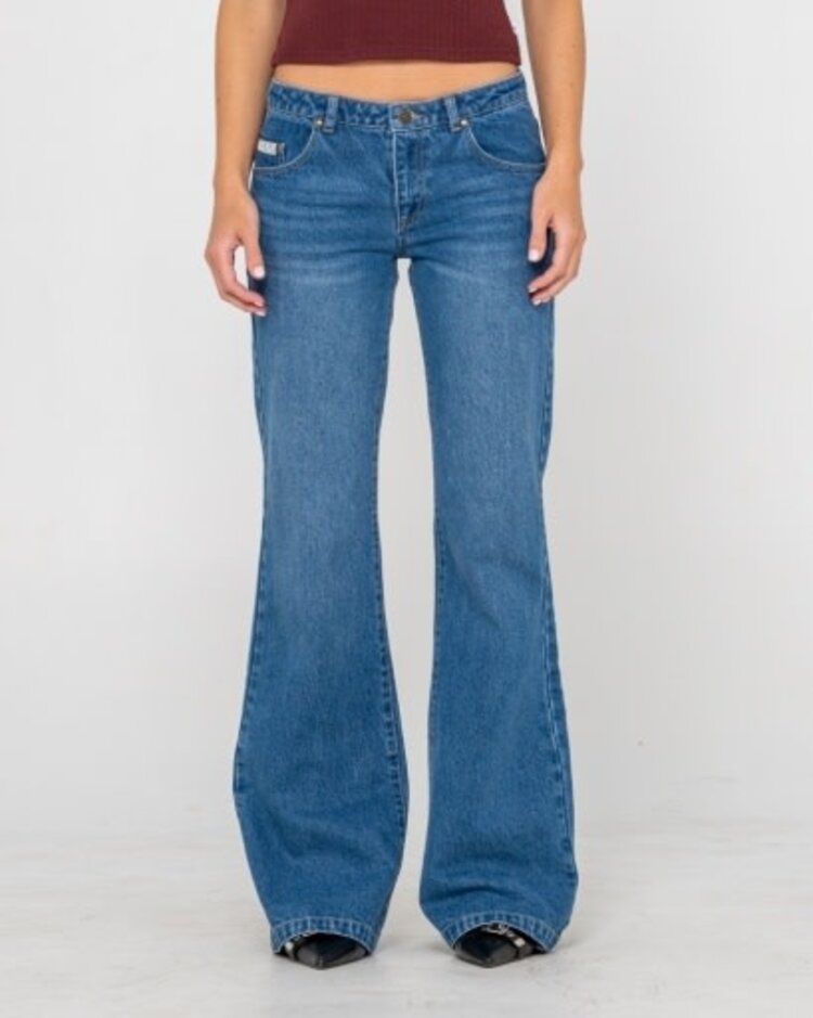 RUSTY USA FREIDA FLARE LOW RISE JEANS