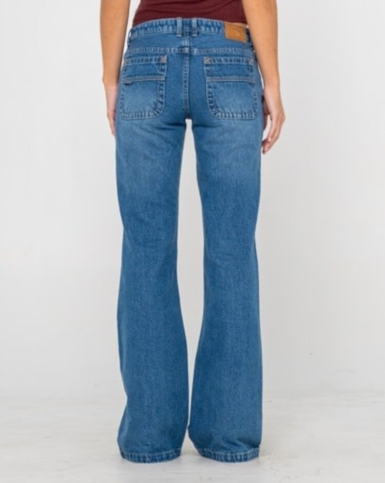 RUSTY USA FREIDA FLARE LOW RISE JEANS
