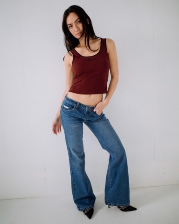 RUSTY USA FREIDA FLARE LOW RISE JEANS