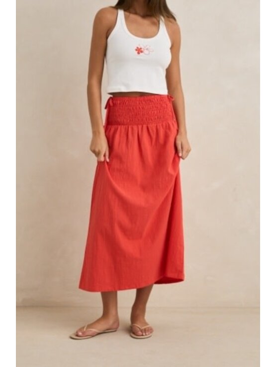 RHYTHM Alana Tie Side Maxi Skirt