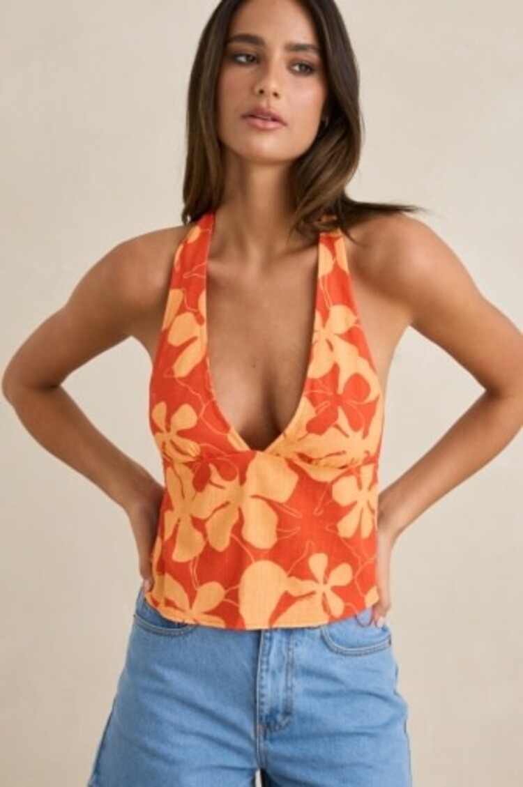 RHYTHM MELIA FLORAL HALTER TOP