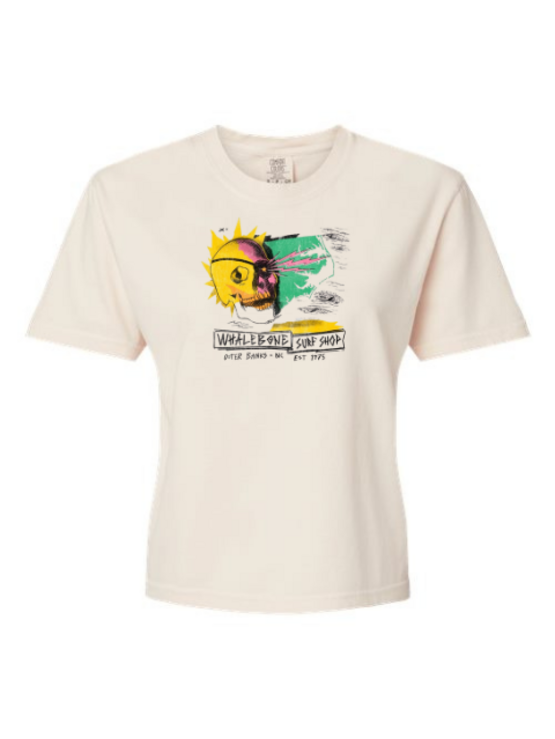 WHALEBONE LOGO Women's Punk Skull Boxy Tee