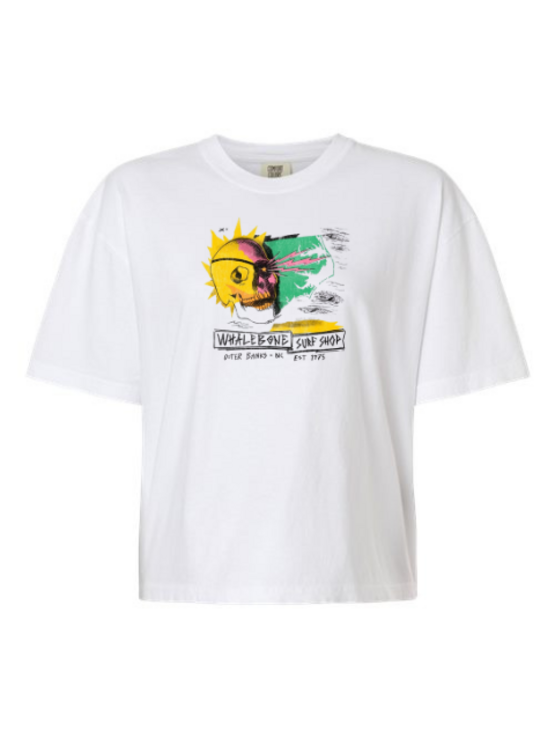 WHALEBONE LOGO Women's Punk Skull Boxy Tee