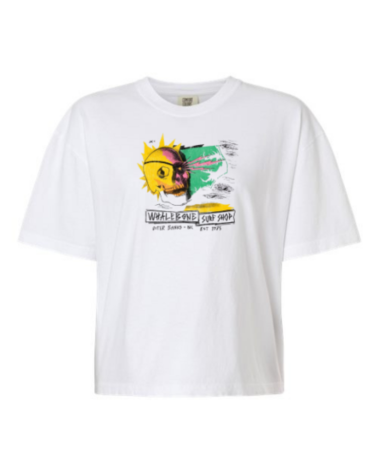 WHALEBONE LOGO WOMENS PUNK SKULL BOXY SHORT SLEEVE TEE