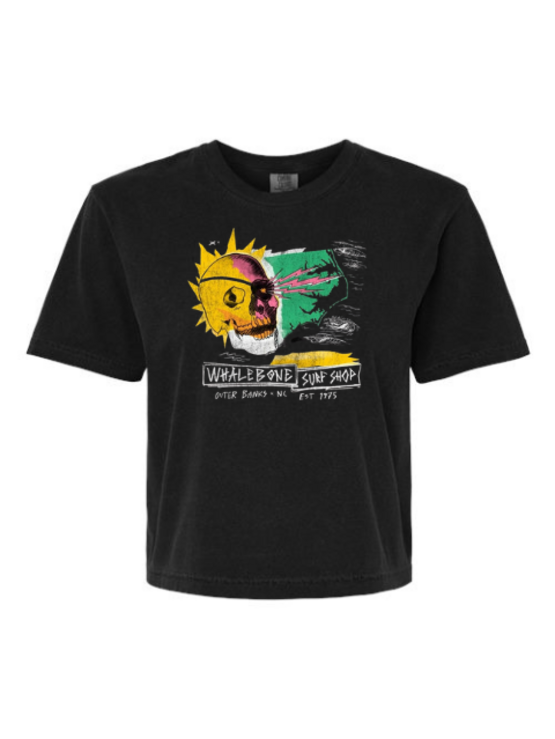 WHALEBONE LOGO Women's Punk Skull Boxy Tee