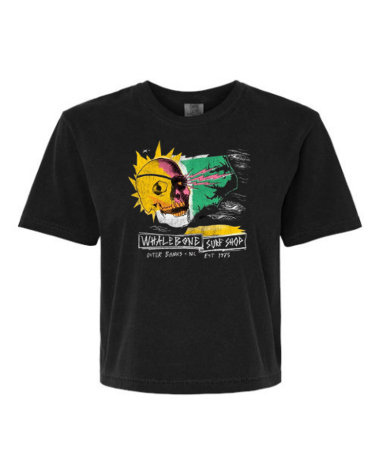 WHALEBONE LOGO WOMENS PUNK SKULL  BOXY SHORT SLEEVE TEE