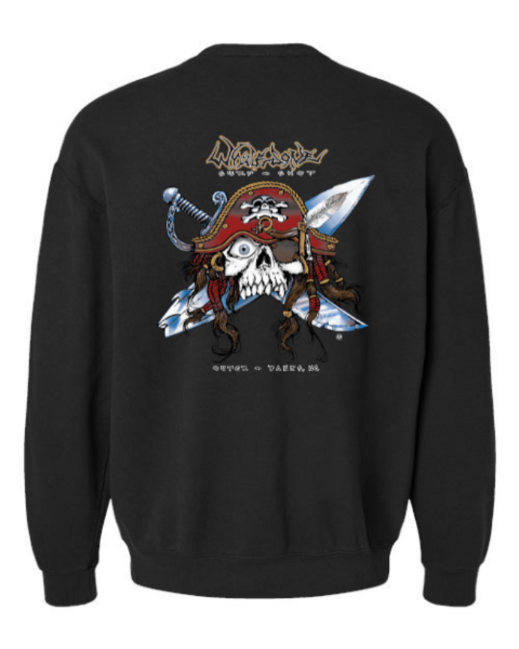 WHALEBONE LOGO GNARLY PIRATE CREWNECK