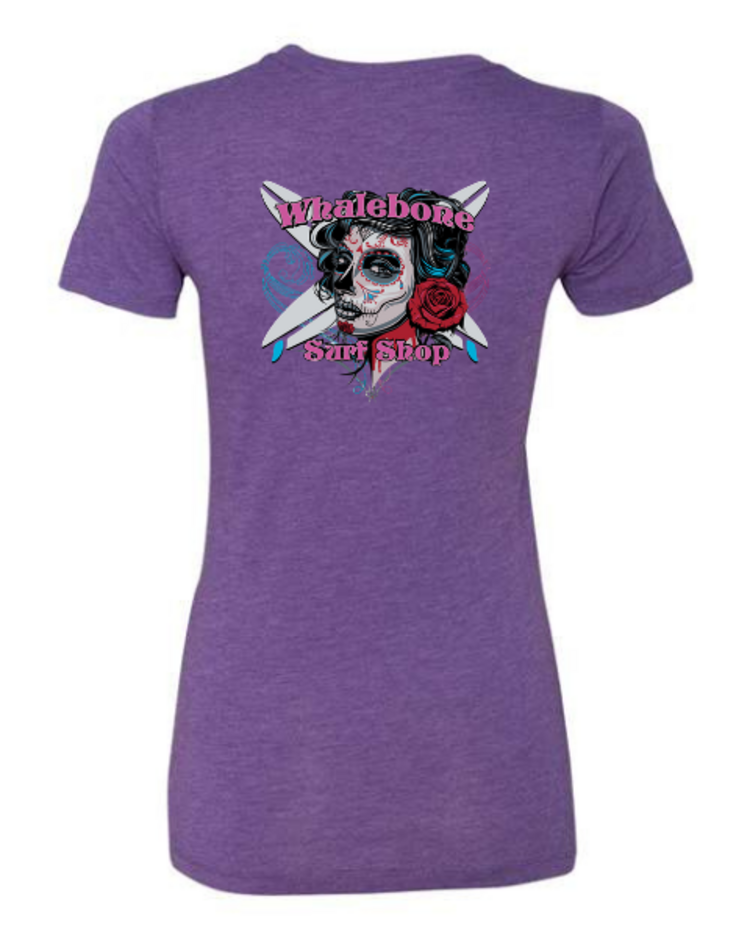 WHALEBONE LOGO WOMEN'S  CANDY SKULL TRIBLEND TEE
