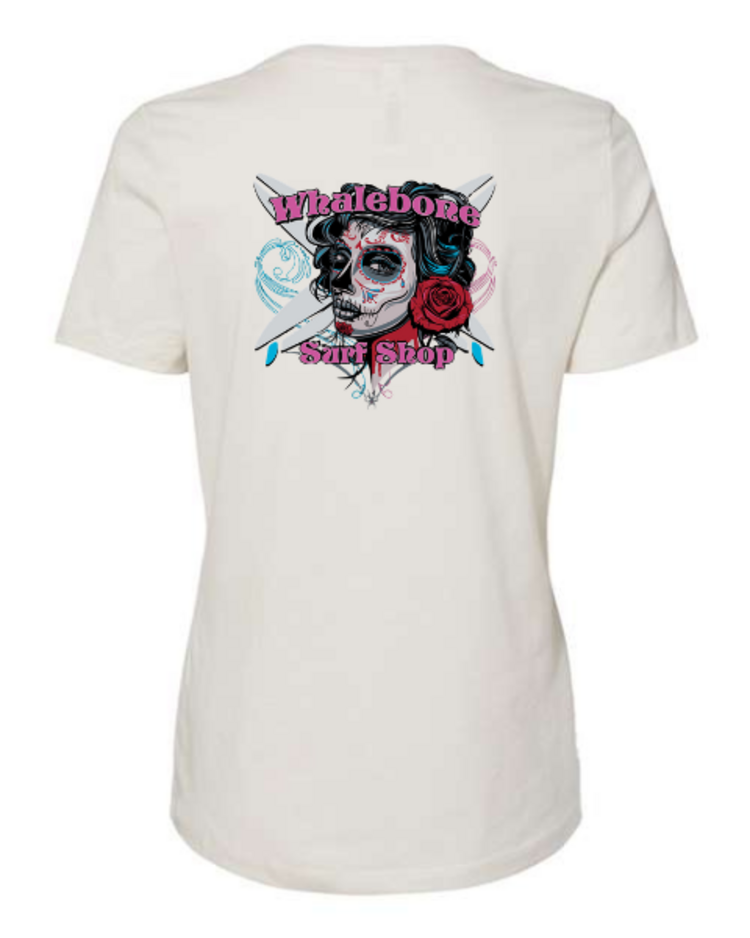 WHALEBONE LOGO WOMEN'S  CANDY SKULL RELAXED FIT TEE