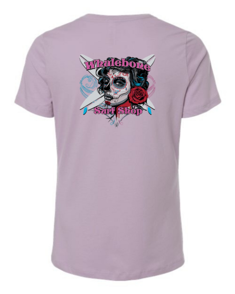 WHALEBONE LOGO WOMEN'S  CANDY SKULL RELAXED FIT TEE