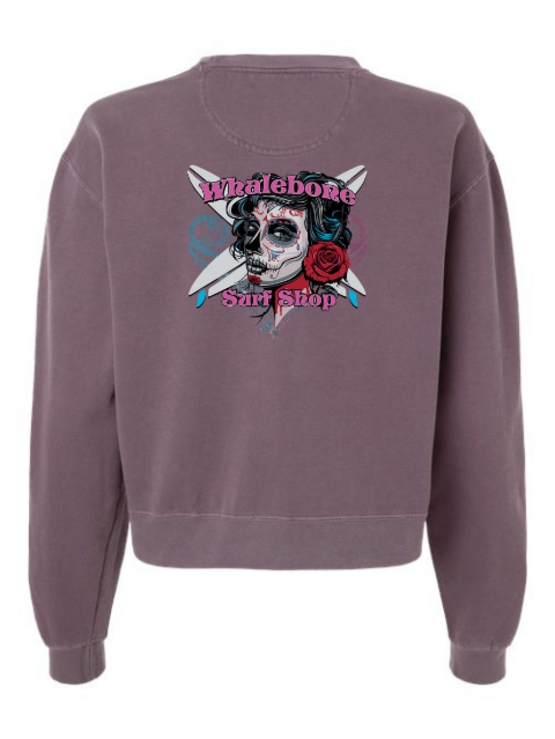 WHALEBONE LOGO Women's Candy Skull Crewneck Sweatshirt