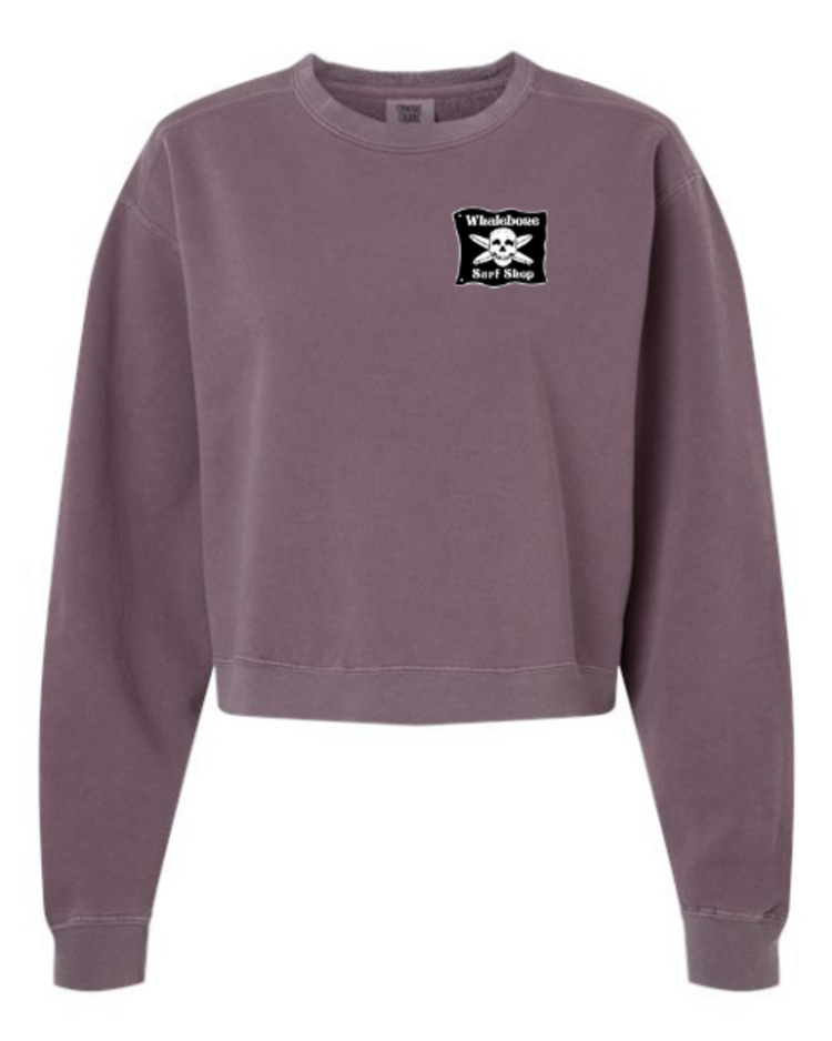 WHALEBONE LOGO WOMEN'S CANDY SKULL MID-LENGTH CREWNECK SWEATSHIRT