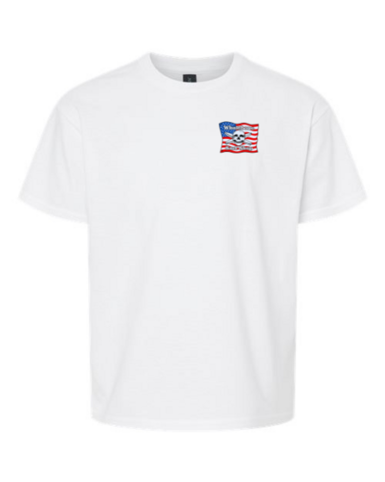 WHALEBONE LOGO YOUTH  AMERICAN FLAG GILDAN SHORT SLEEVE TEE