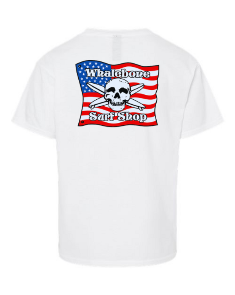 WHALEBONE LOGO YOUTH  AMERICAN FLAG GILDAN SHORT SLEEVE TEE