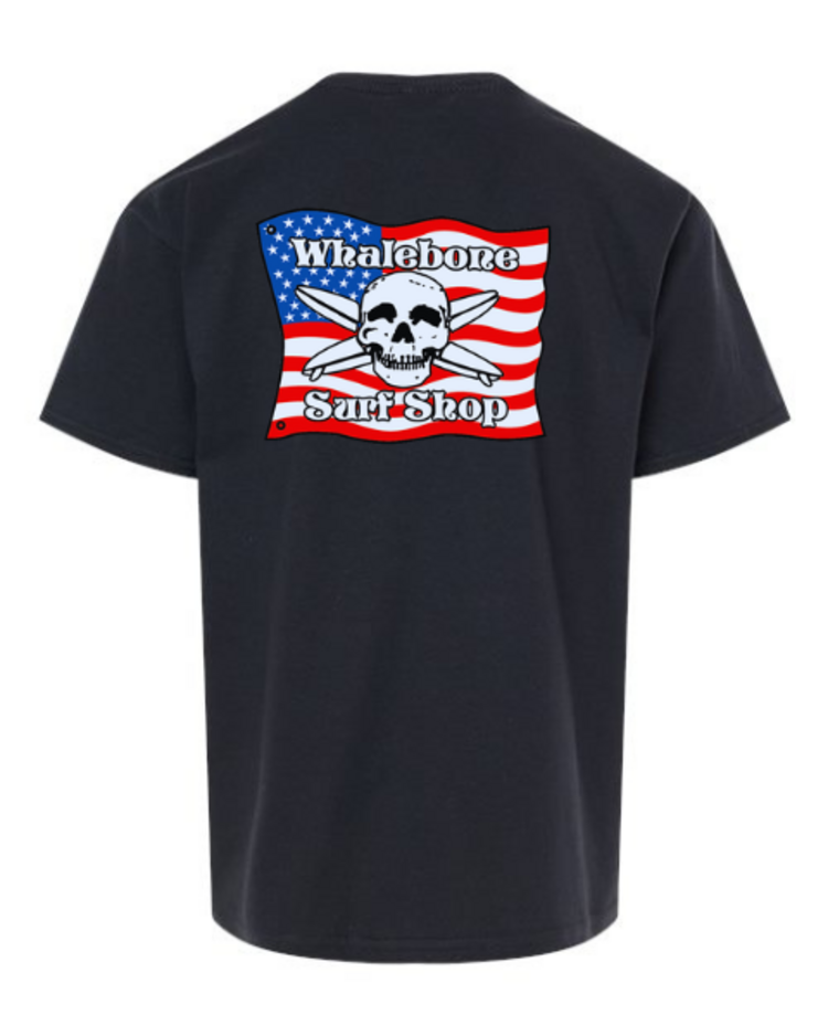 WHALEBONE LOGO YOUTH  AMERICAN FLAG GILDAN SHORT SLEEVE TEE