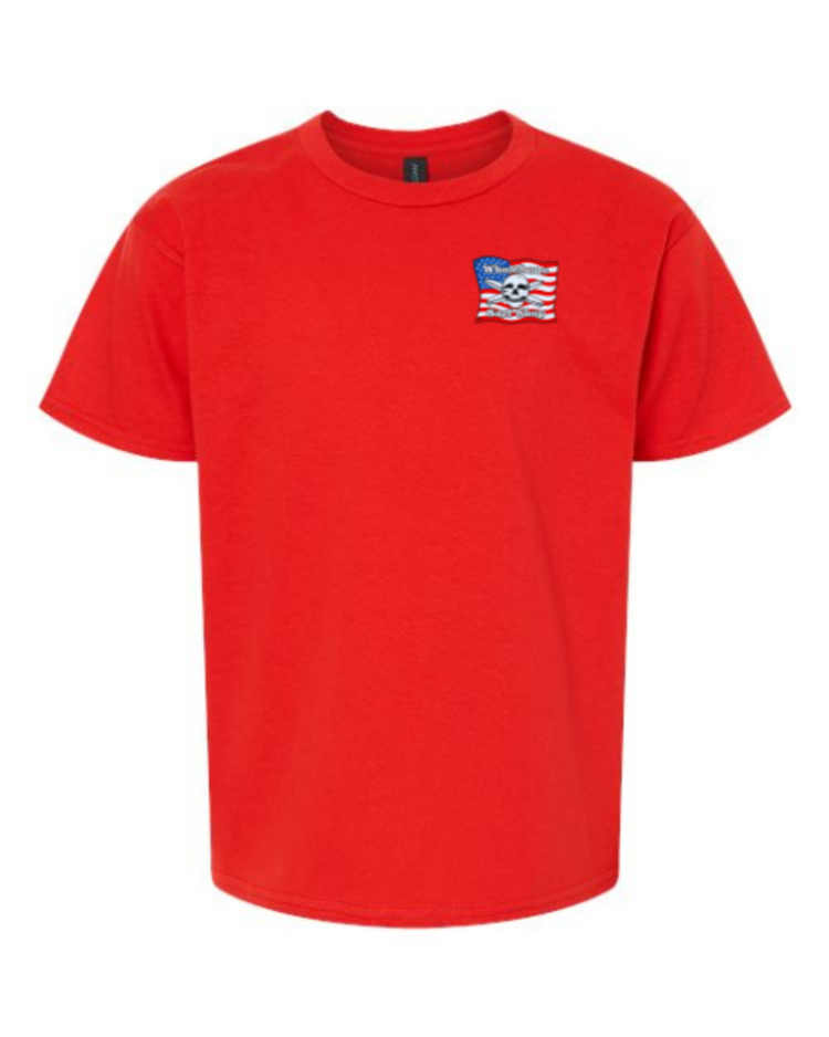 WHALEBONE LOGO YOUTH  AMERICAN FLAG GILDAN SHORT SLEEVE TEE