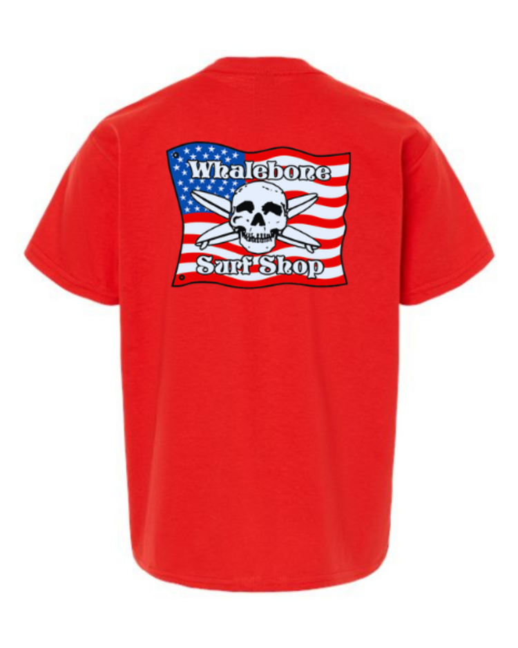 WHALEBONE LOGO YOUTH  AMERICAN FLAG GILDAN SHORT SLEEVE TEE