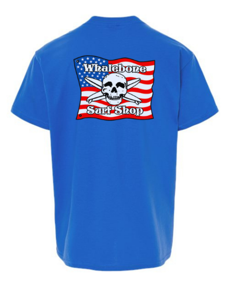 WHALEBONE LOGO YOUTH  AMERICAN FLAG GILDAN SHORT SLEEVE TEE