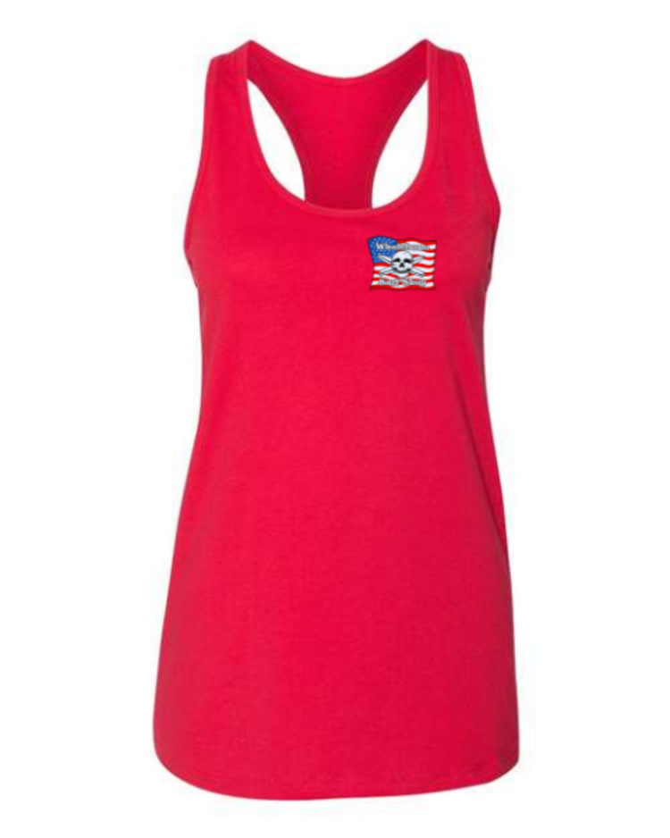 WHALEBONE LOGO WOMEN'S AMERICAN FLAG RACERBACK TANK