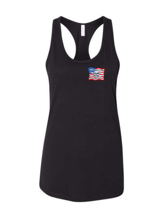 WHALEBONE LOGO Women's American Flag Racerback Tank