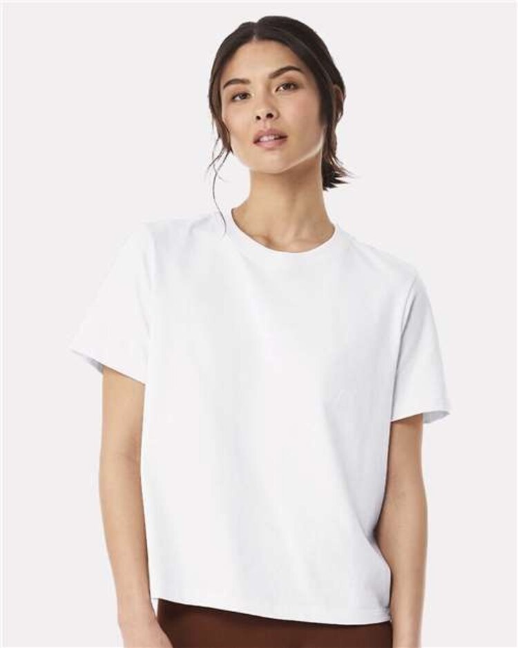 WHALEBONE LOGO WOMEN'S AMERICAN FLAG MID-LENGTH TEE