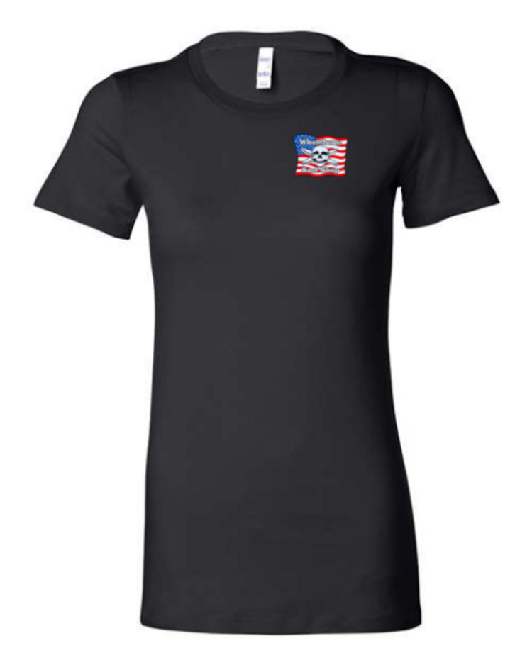 WHALEBONE LOGO WOMEN'S AMERICAN FLAG SLIM FIT TEE