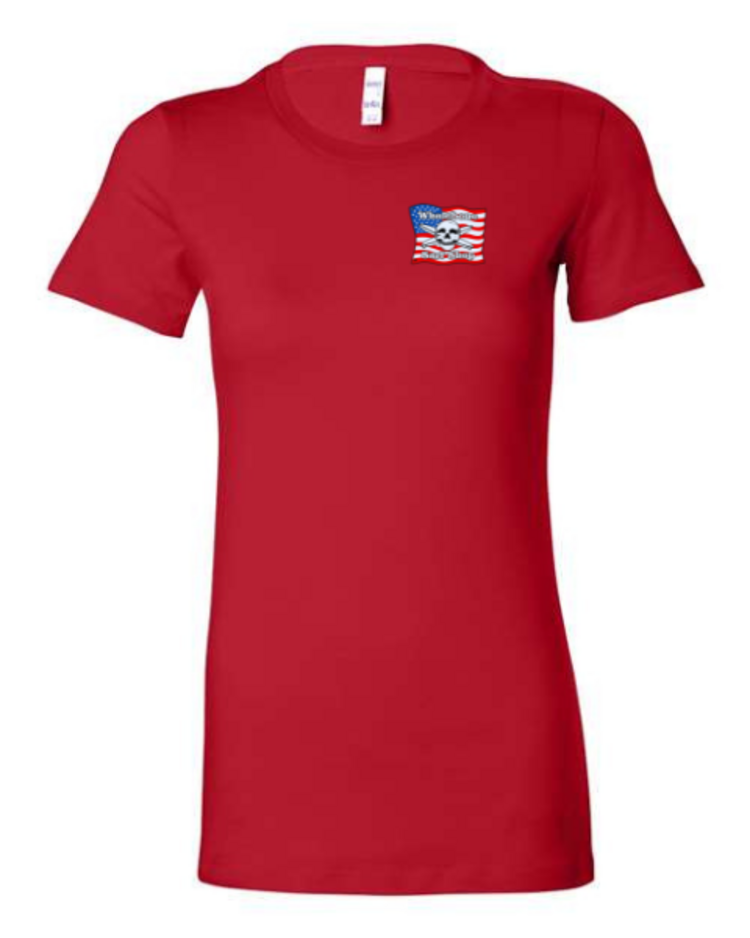 WHALEBONE LOGO WOMEN'S AMERICAN FLAG SLIM FIT TEE