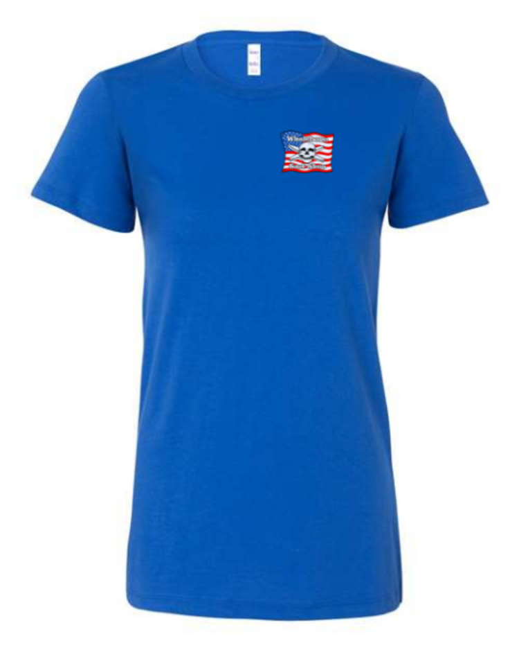 WHALEBONE LOGO WOMEN'S AMERICAN FLAG SLIM FIT TEE