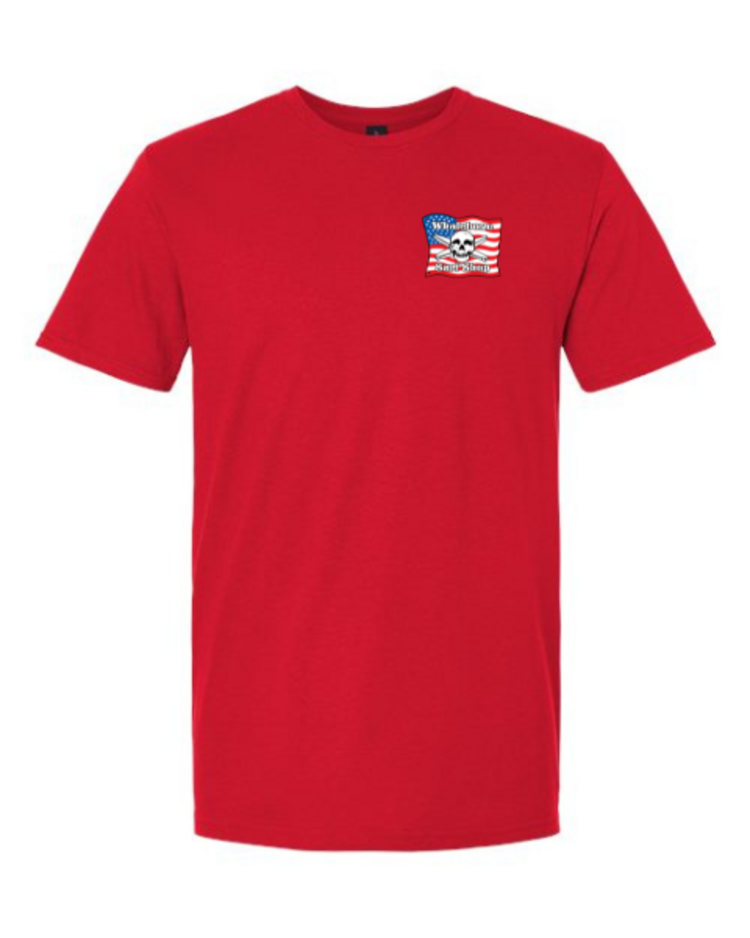 WHALEBONE LOGO AMERICAN FLAG GILDAN SOFTYSTYLE TEE