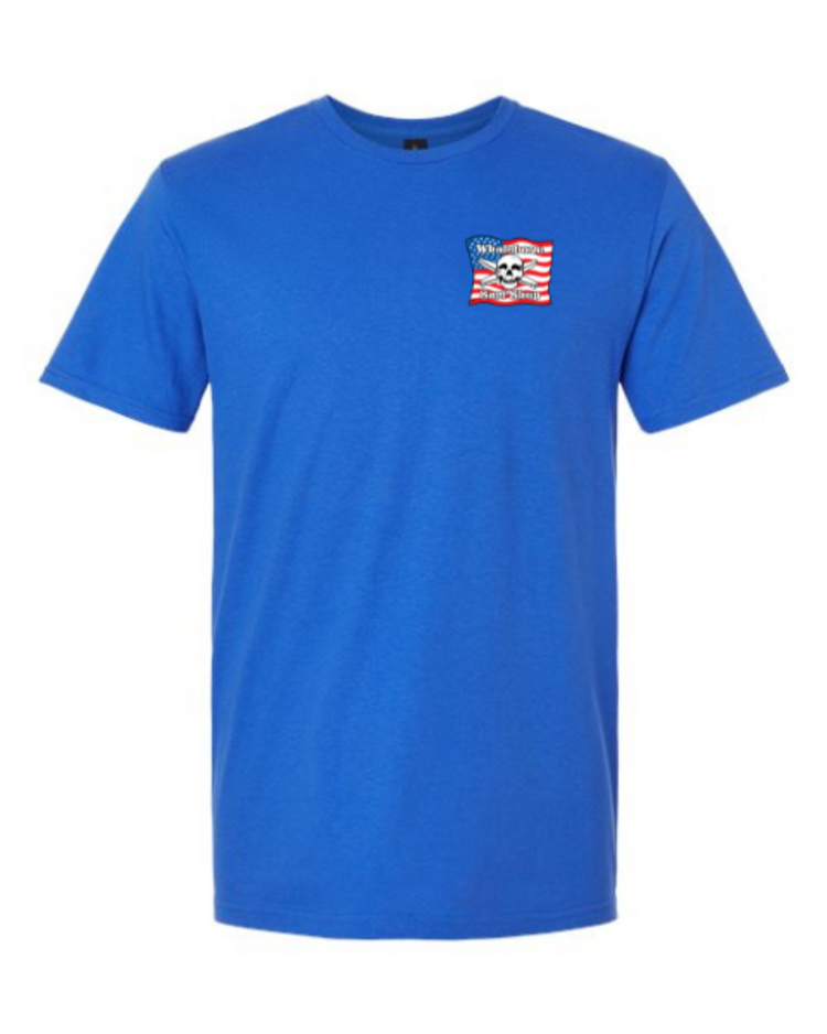 WHALEBONE LOGO AMERICAN FLAG GILDAN SOFTYSTYLE TEE
