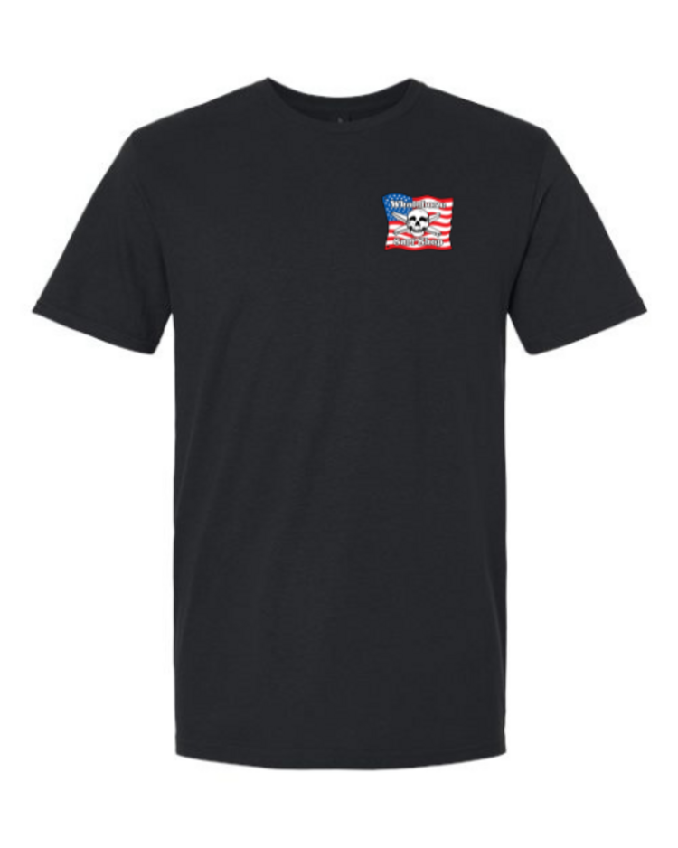 WHALEBONE LOGO AMERICAN FLAG GILDAN SOFTYSTYLE TEE