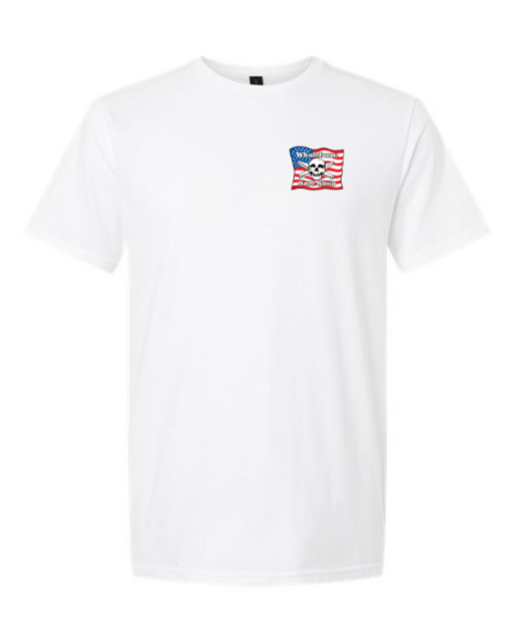 WHALEBONE LOGO AMERICAN FLAG GILDAN SOFTYSTYLE TEE