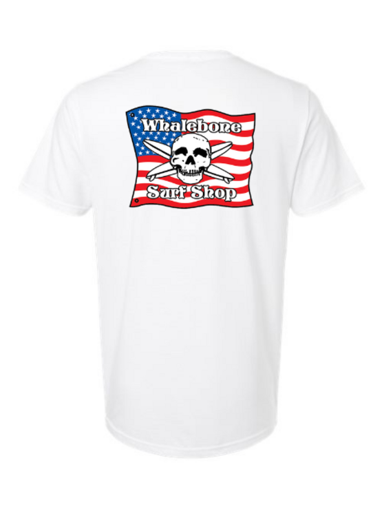WHALEBONE LOGO American Flag Gildan Softstyle Tee