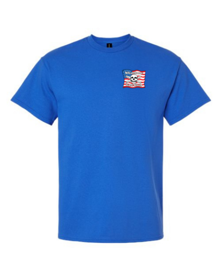 WHALEBONE LOGO AMERICAN FLAG GILDAN 2X-5X TEE