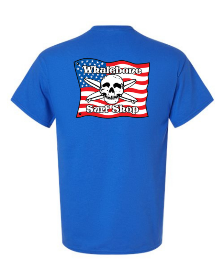WHALEBONE LOGO AMERICAN FLAG GILDAN 2X-5X TEE