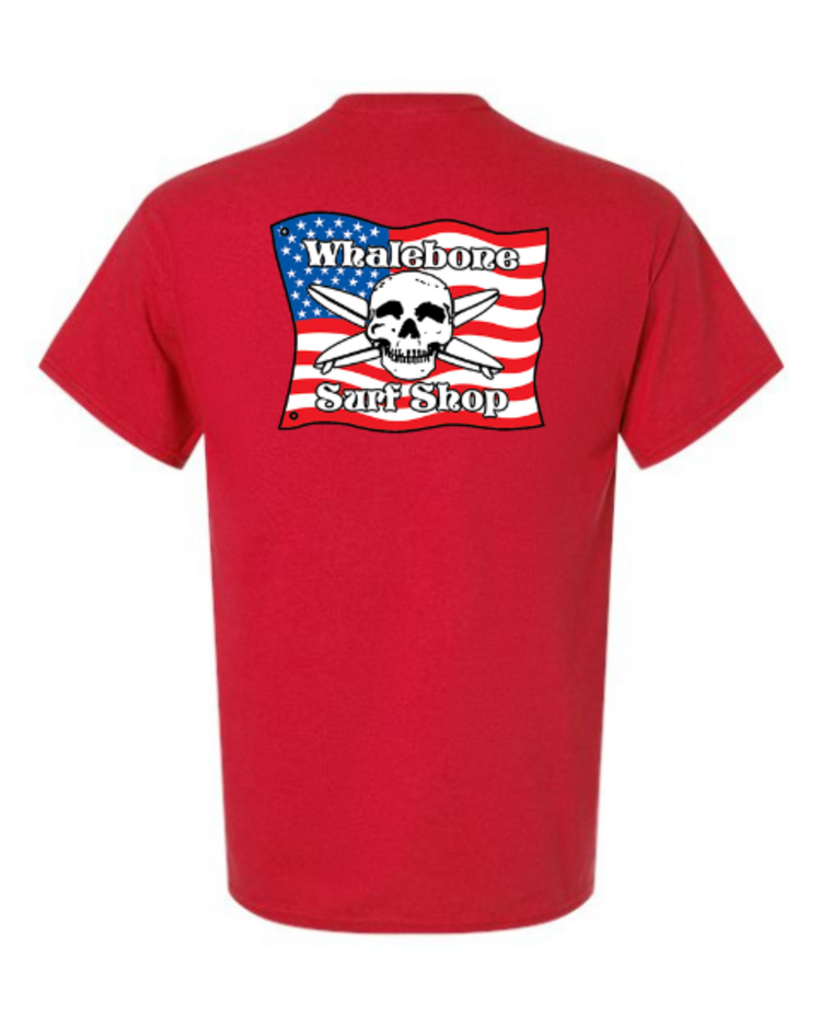WHALEBONE LOGO AMERICAN FLAG GILDAN 2X-5X TEE