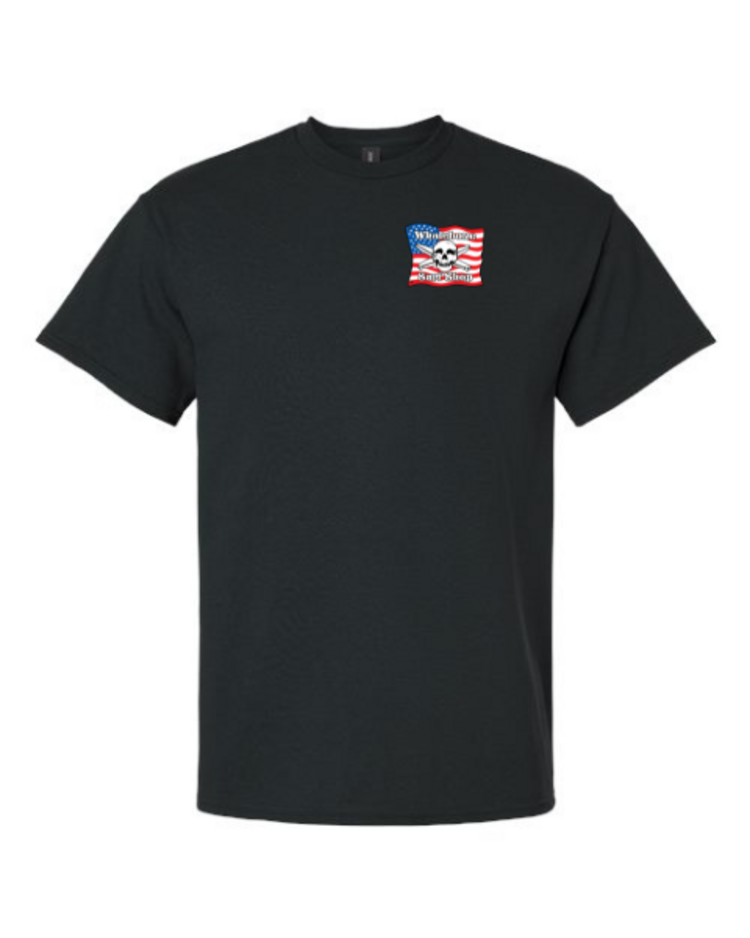 WHALEBONE LOGO AMERICAN FLAG GILDAN 2X-5X TEE