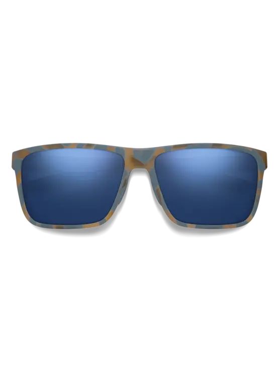 SMITH Riptide Matte Flint / Tarmac Tortoise | ChromaPop Glass Polarized Dark Blue Mirror