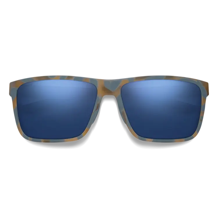 SMITH RIPTIDE MATTE FLINT TARMAC TORTOISE CHROMAPOP  GLASS POLARIZED  DARK BLUE MIRROR