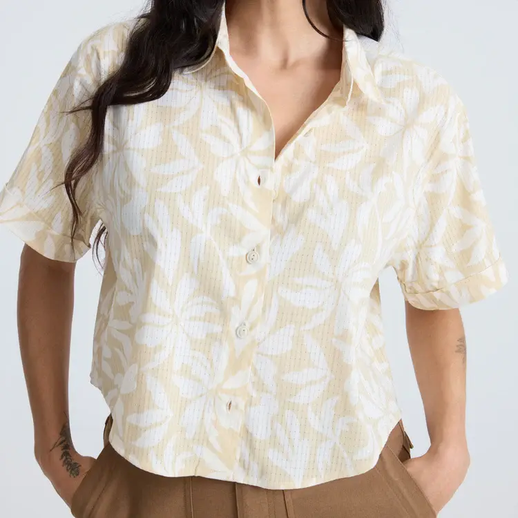 ROARK  BLESS UP CROPPED BUTTON UP SHIRT