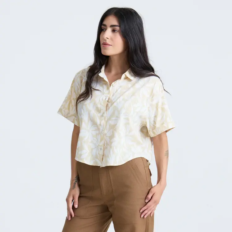ROARK  BLESS UP CROPPED BUTTON UP SHIRT