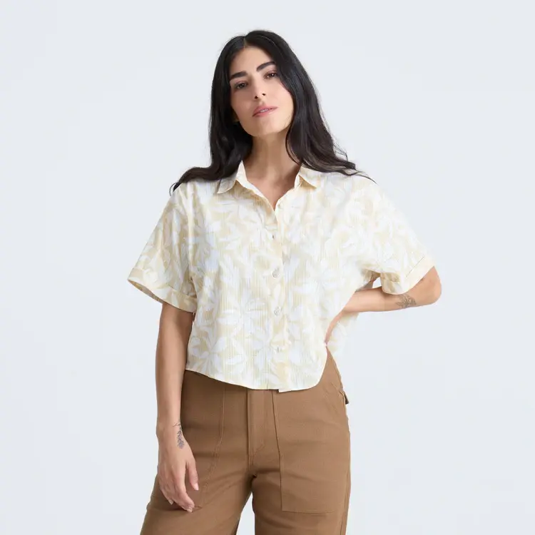 ROARK  BLESS UP CROPPED BUTTON UP SHIRT