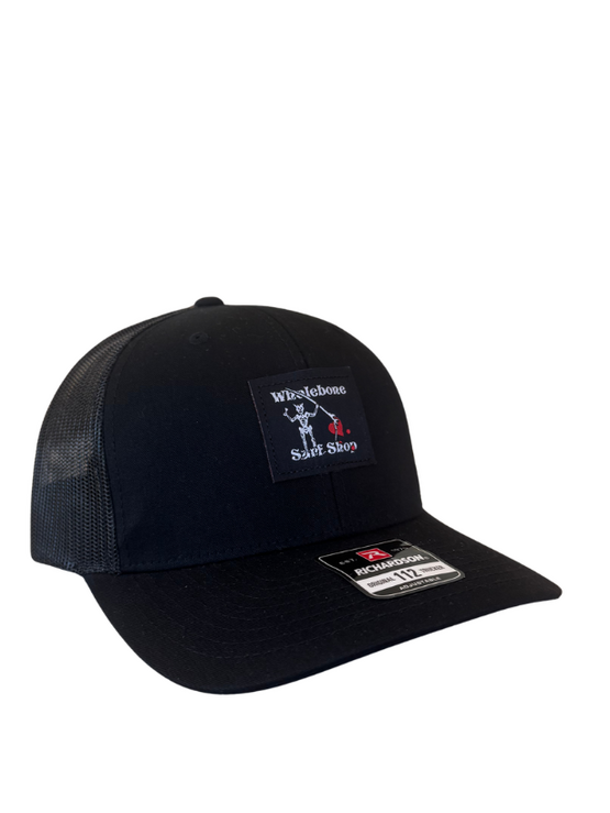 WHALEBONE LOGO Blackbeard Patch Trucker Hat - Black