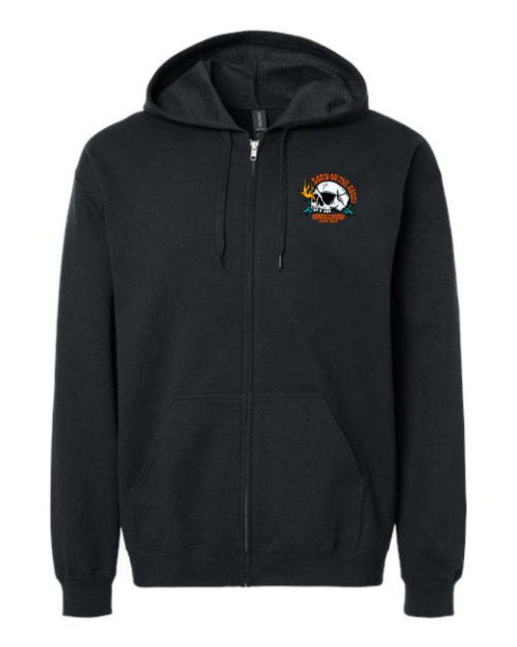 WHALEBONE LOGO FLAME SKULL ZIP UP